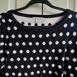 Polka-dot Scoop Neck Sweater